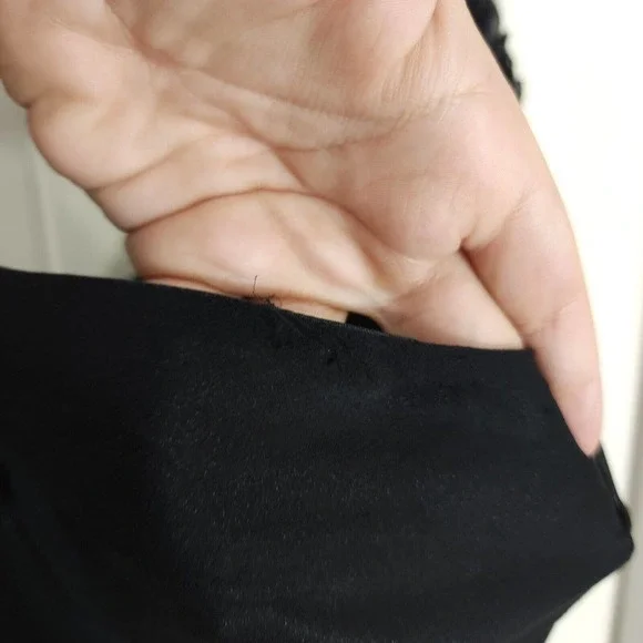 Sue Wong Womens Slip Dress Black Silk Rosette Midi Peasant Vtg 90s Y2K Fairy 14 - Picture 9 of 12